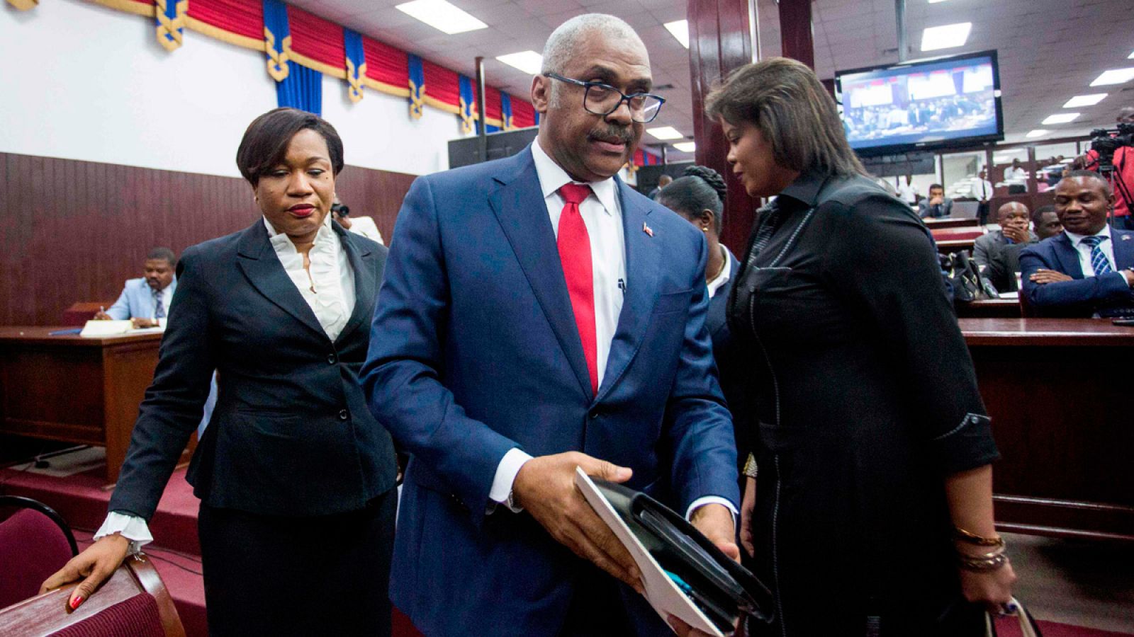 El primer ministro de Haití, Jack Guy Lafontant, en la Cámara de Diputados