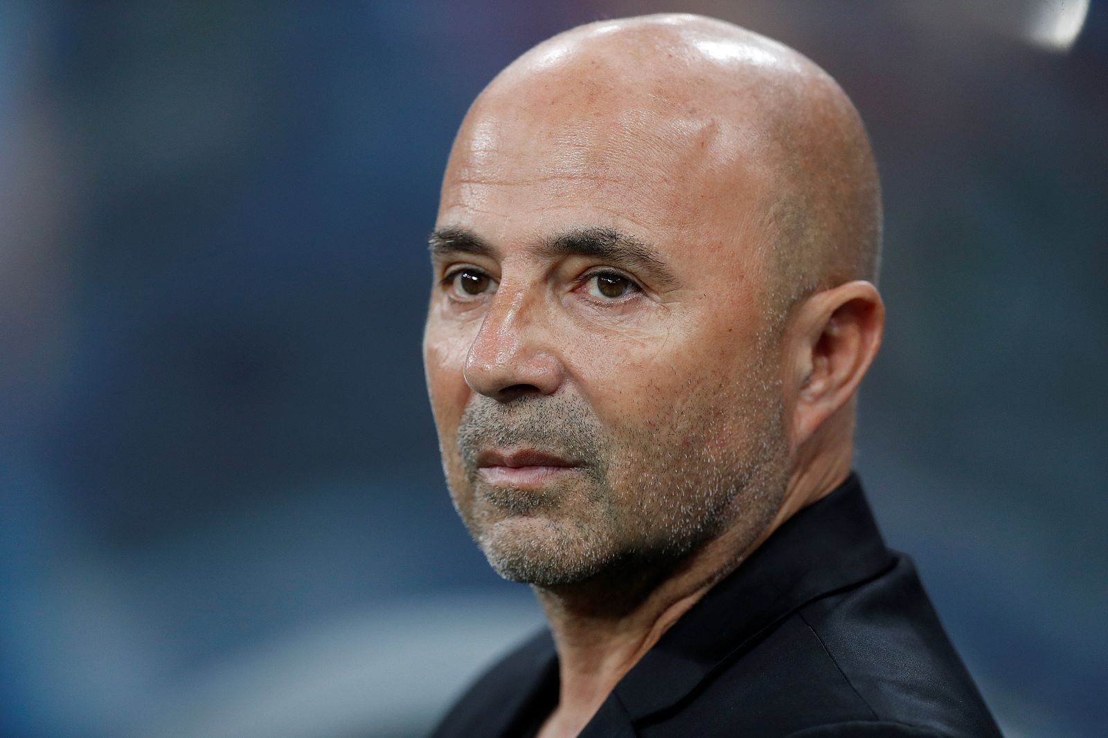 Imagen de Jorge Sampaoli durante el partido Argentina 0-3 Croacia.