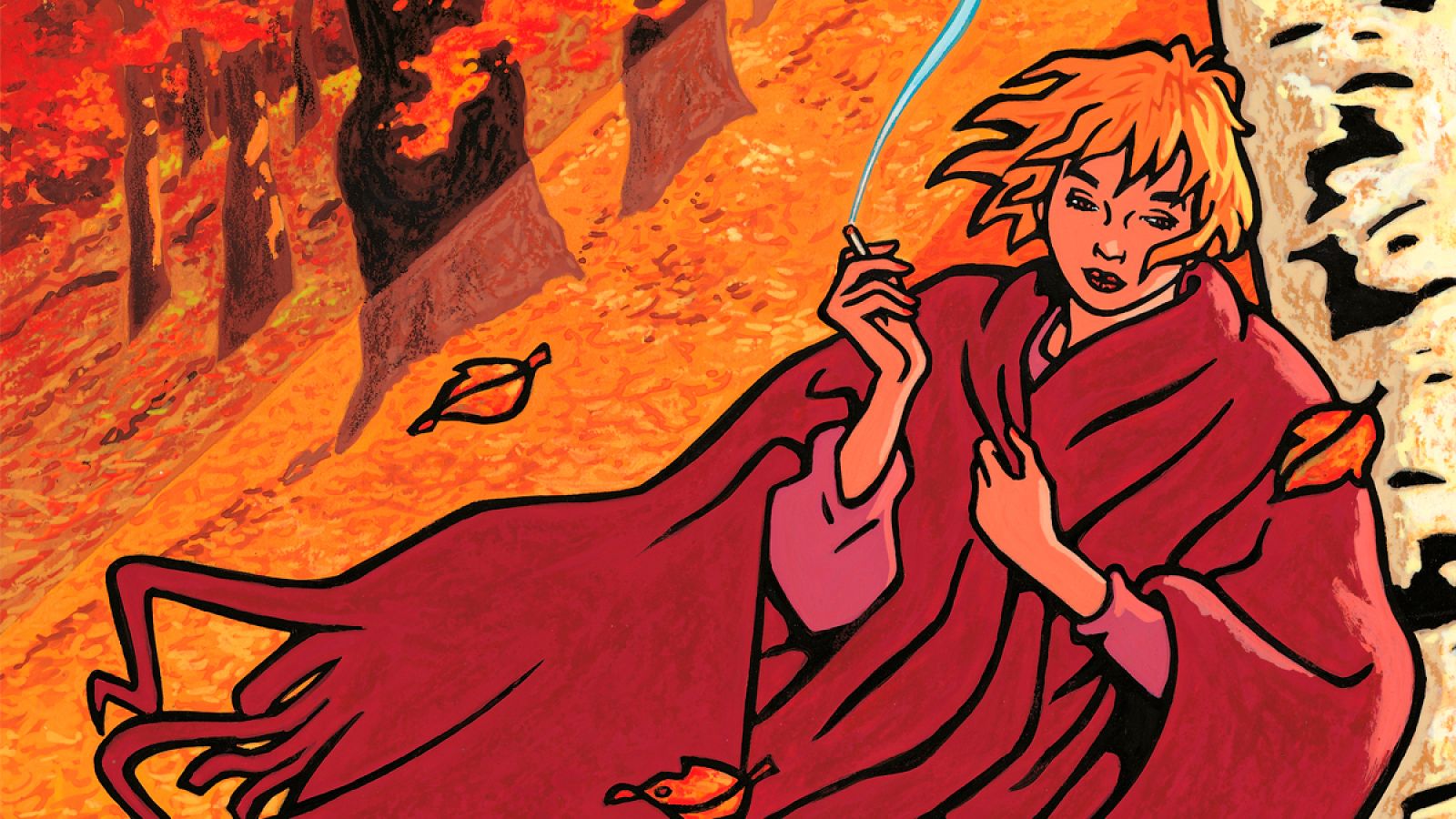 Fragmento de la portada de 'Un poco de humo azul'