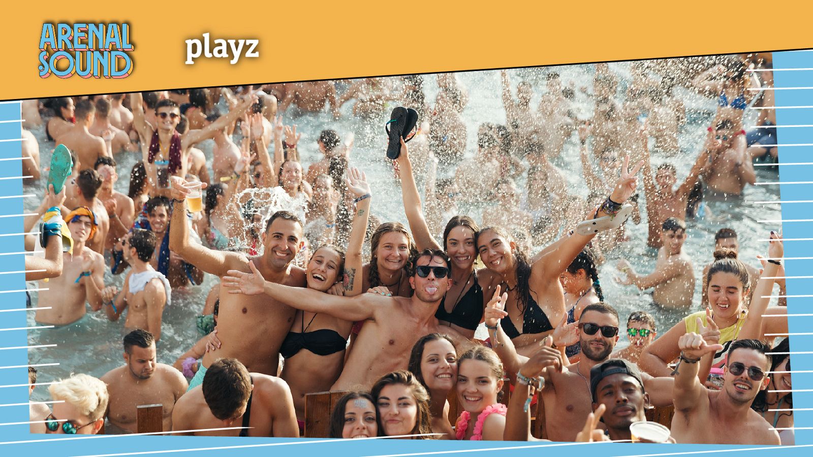Asistentes en plena fiesta en el Pool Stage del Arenal Sound