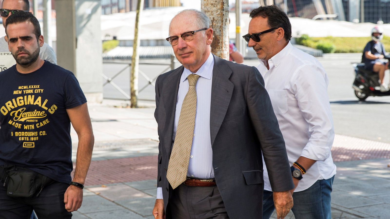 El exvicepresidente Rodrigo Rato llega a los juzgados de Plaza de Castilla en Madrid