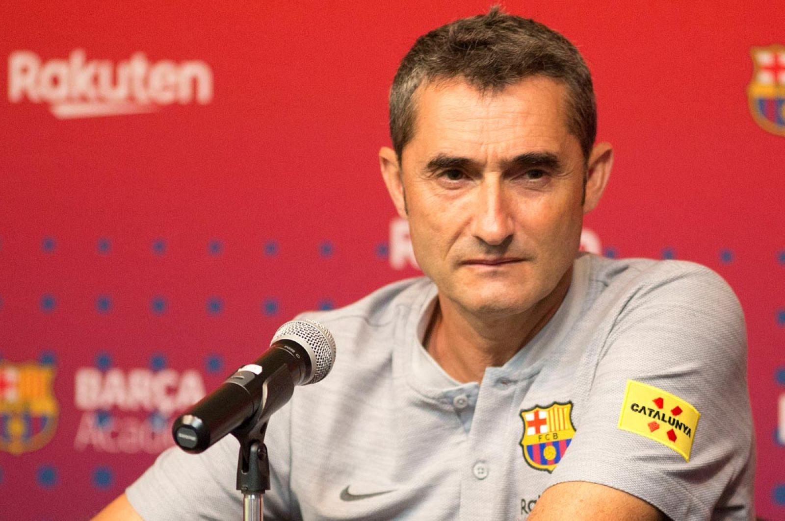 Valverde durante la rueda de prensa tras el partido ante la Roma.