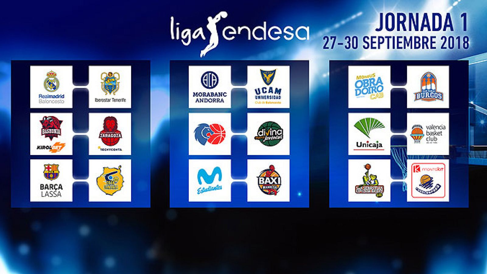 Madrid y Barcelona estrenarán la Liga Endesa en casa ante Tenerife y Gran Canaria