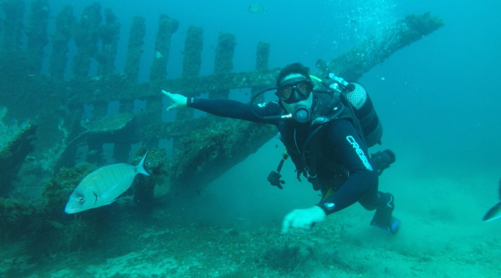 Buceo en Aguilas, con el reportero Mario Montero