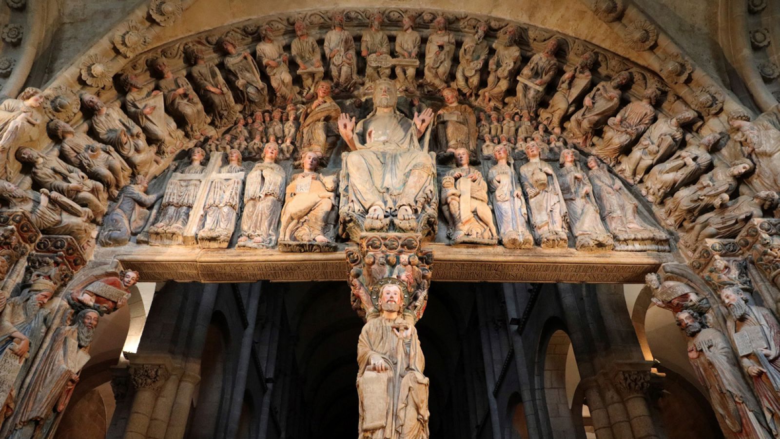 Vista del Pórtico de la Gloria de la Catedral de Santiago