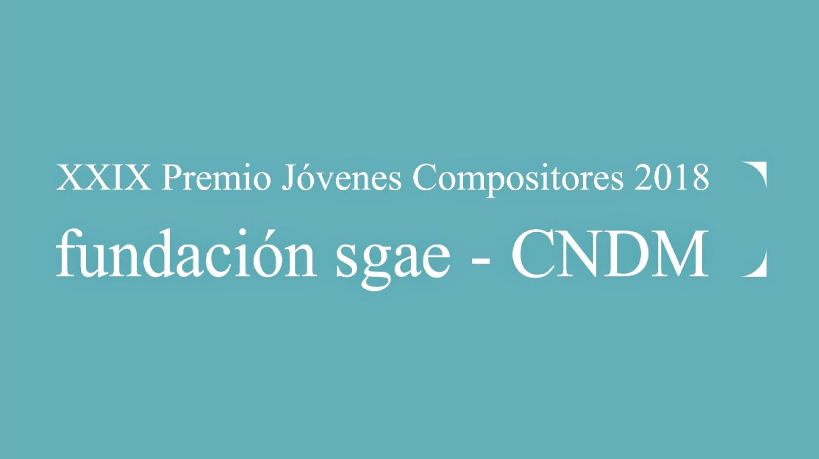 Premio Jóvenes Compositores 2018