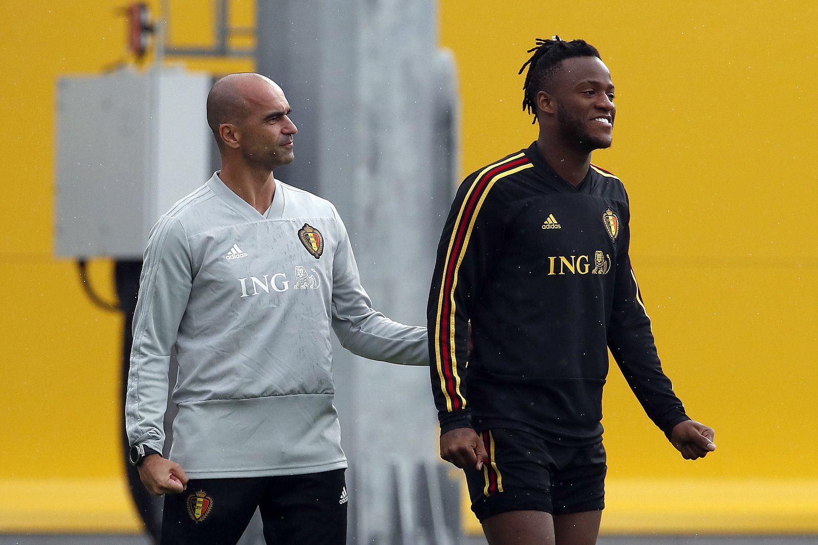 Michy Batshuayi durante un entrenamiento con Bélgica en el pasado Mundial de Rusia.