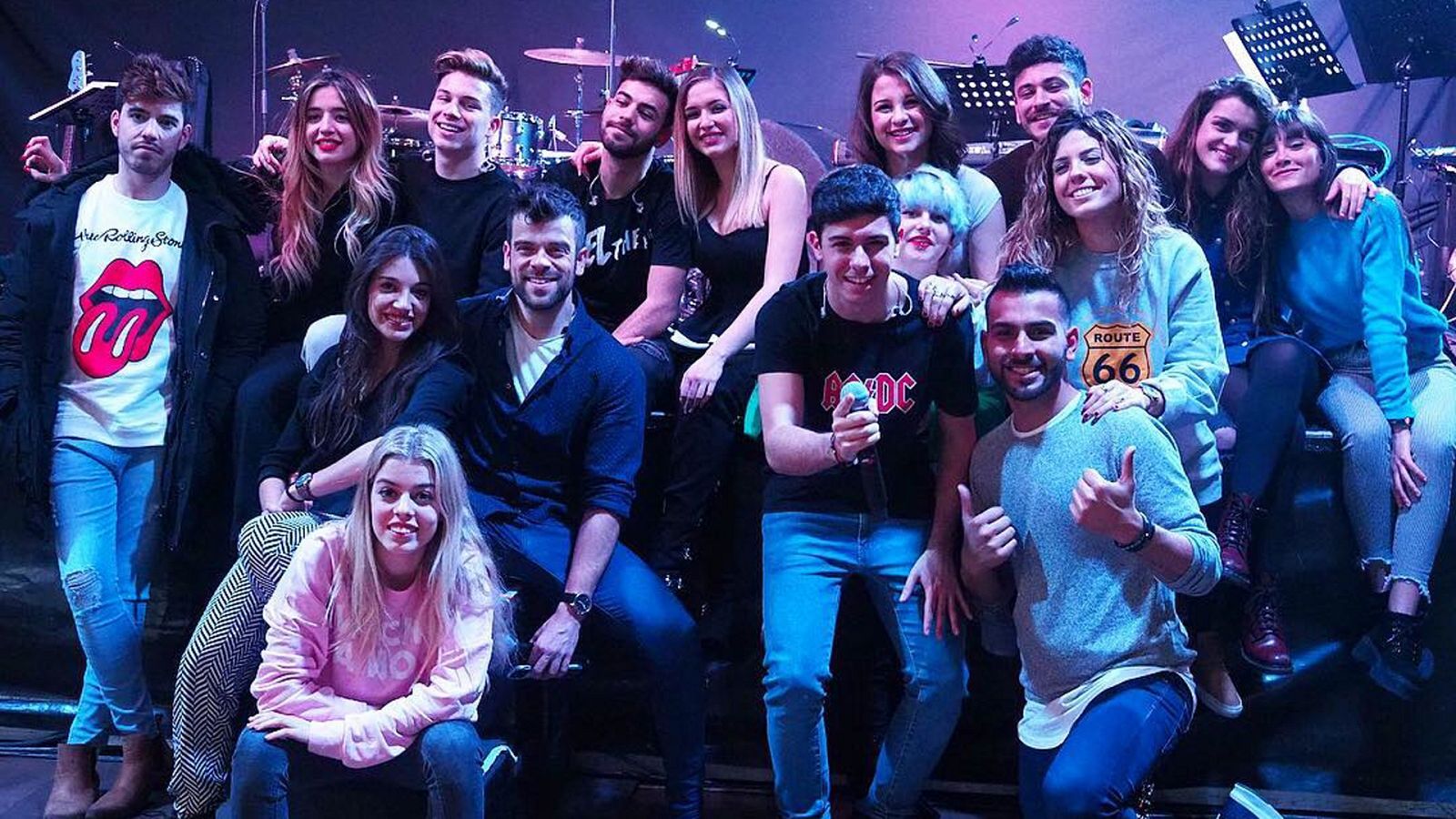 Los concursantes de 'Operación Triunfo' en los ensayos previos a la gira