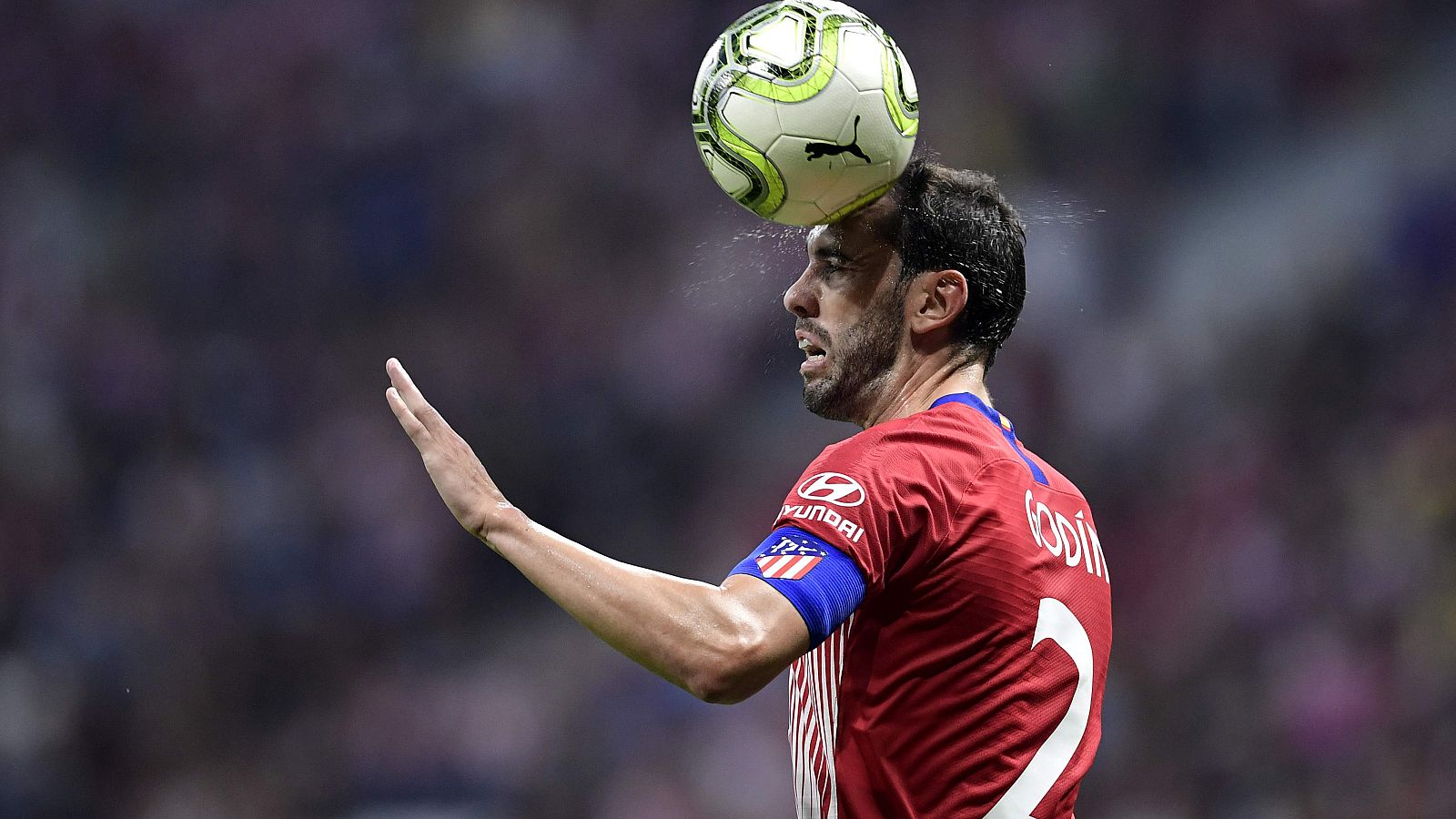 El capitán del Atlético de Madrid, Diego Godín.