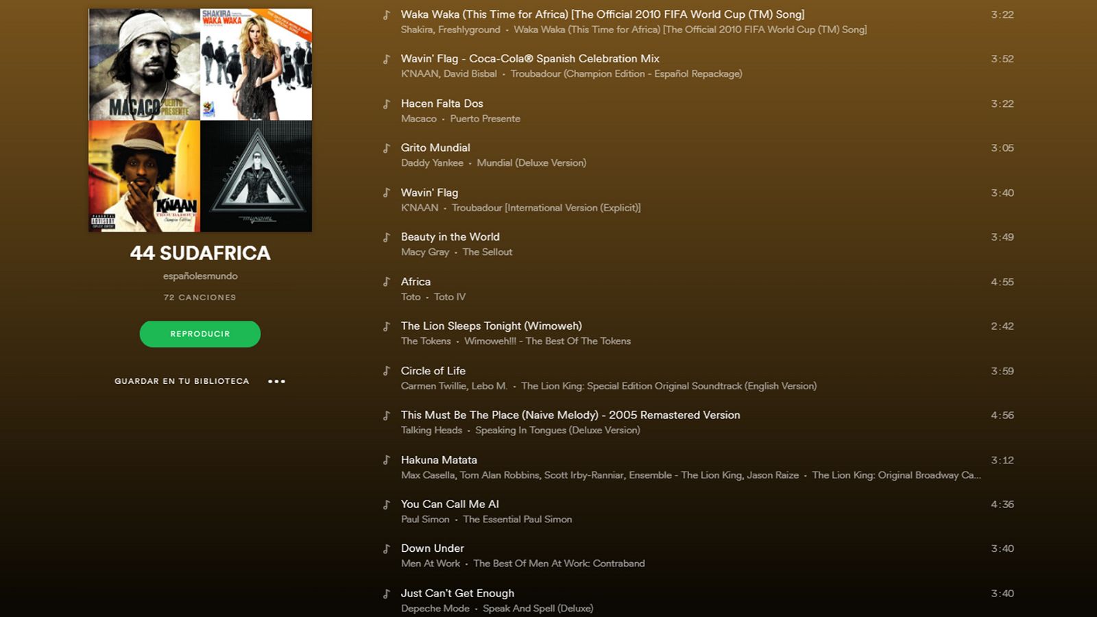 Música para viajar...Sudáfrica