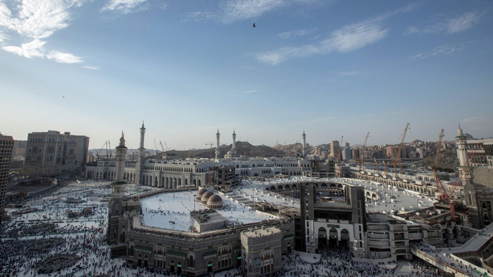 Vista general de la Kaaba y la Gran Mezquita en La Meca