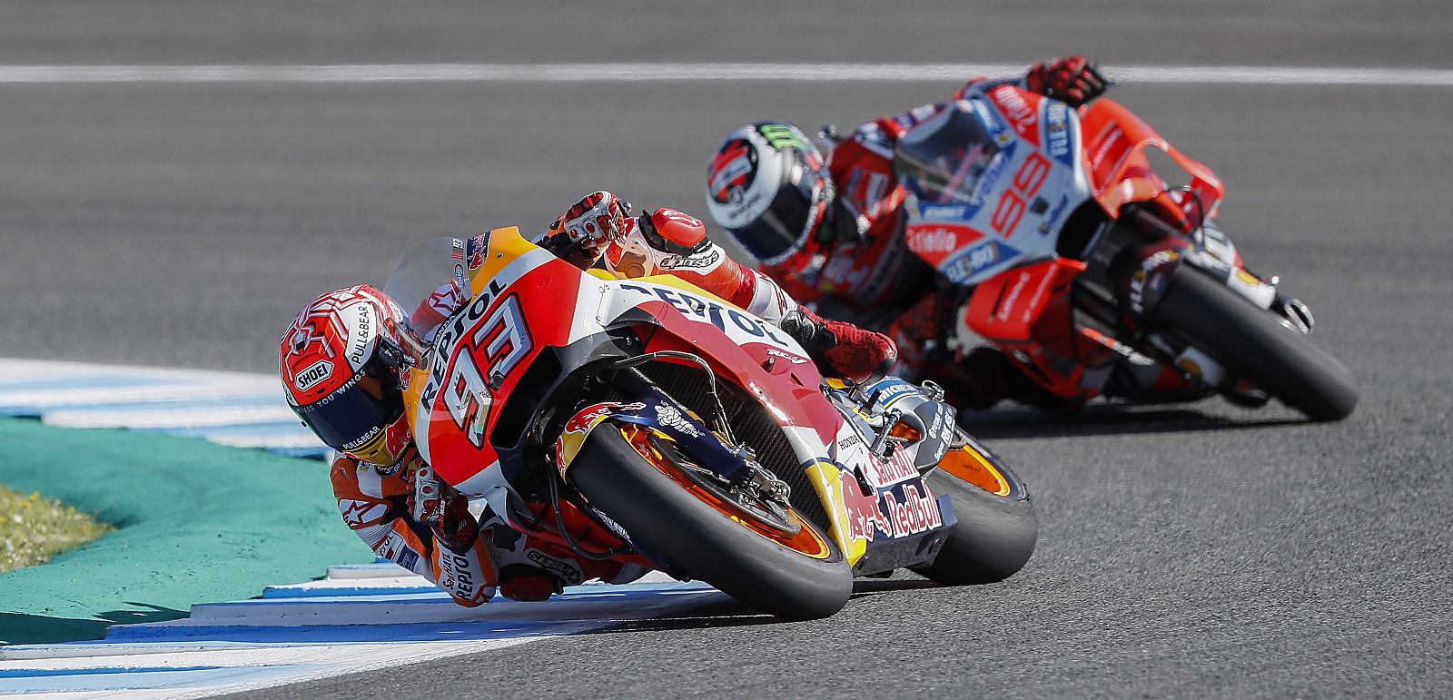 Márquez, seguido de Lorenzo, esta temporada en Jerez