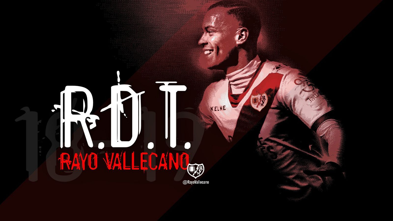 Cartel anunciador de Raúl de Tomás en el perfil de twitter del Rayo