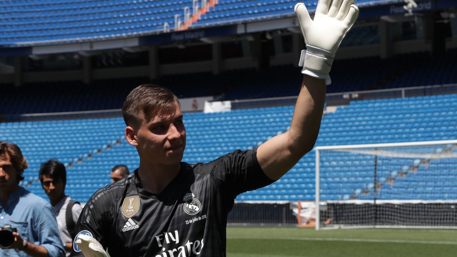 Presentación del guardameta ucraniano Andriy Lunin en el Bernabeu (archivo)