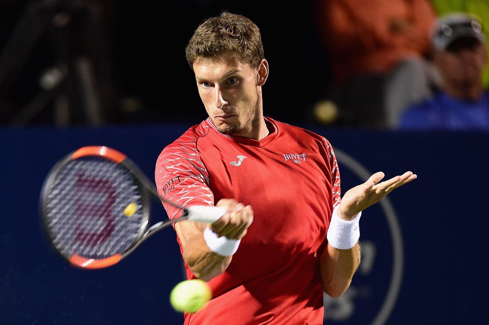 Pablo Carreño, durante un partido de preparación del US Open