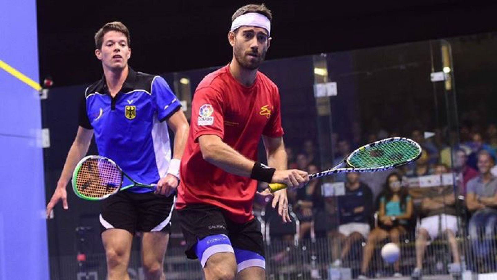El jugador de squash Borja Golán durante un partido de hace unos años