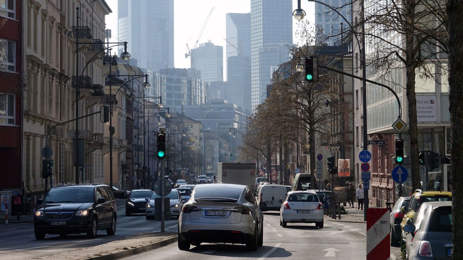 Vista del distrito financiero de Fráncfort, Alemania el 23 de febrero de 2018