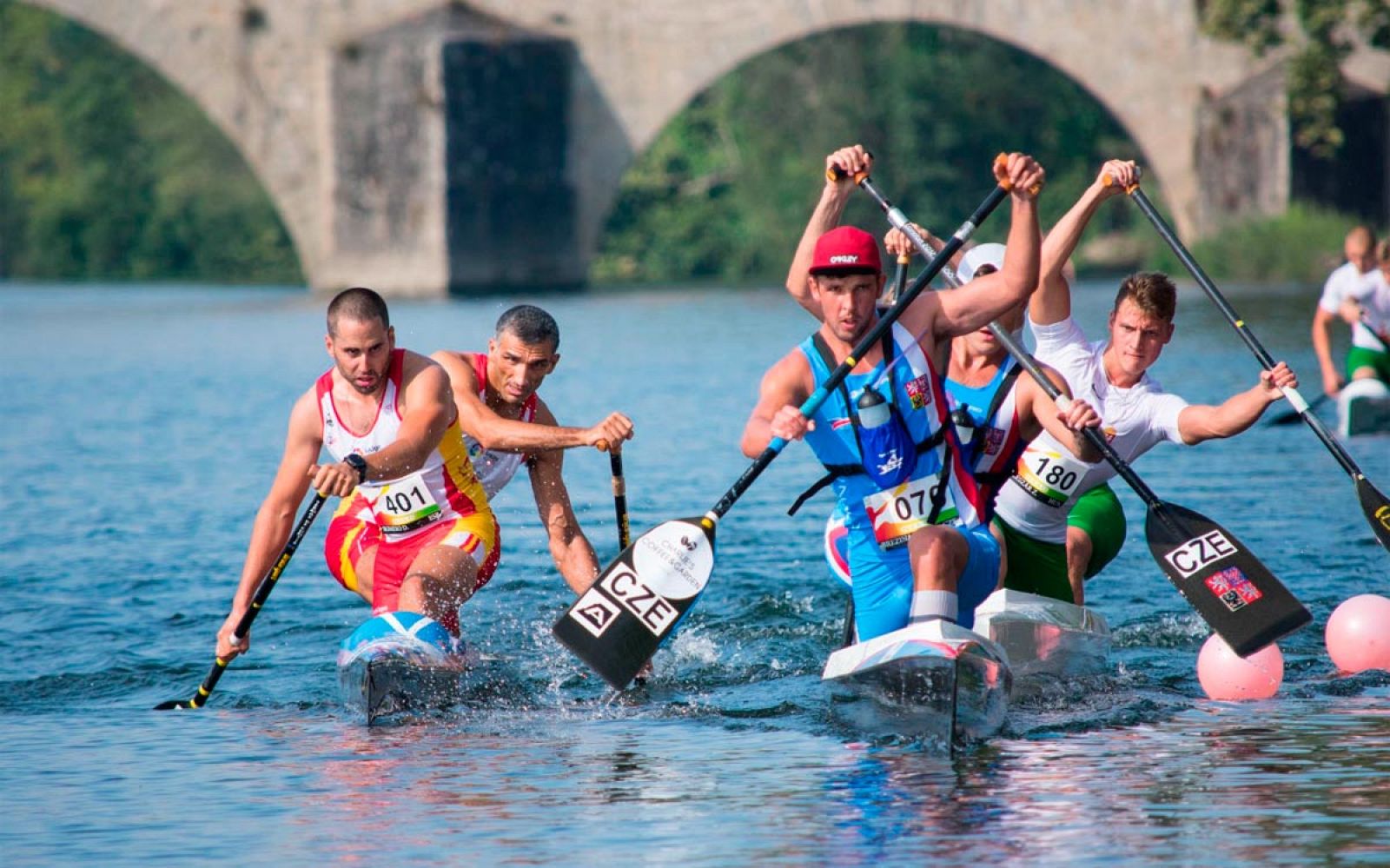 Imágenes de los españoles durante la competición del C2.