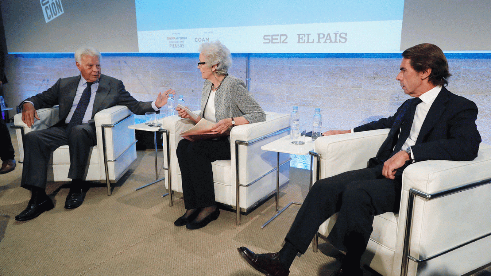 Los expresidentes del Gobierno durante el acto sobre el 40 aniversario de la Constitución