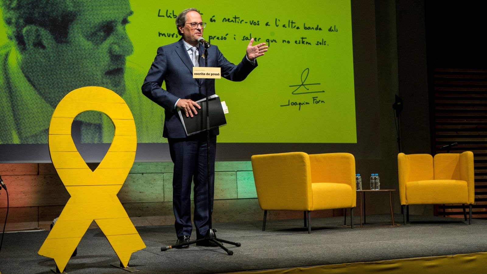 Quim Torra, en la presentación de un libro escrito por el exonseller Joaquim Forn