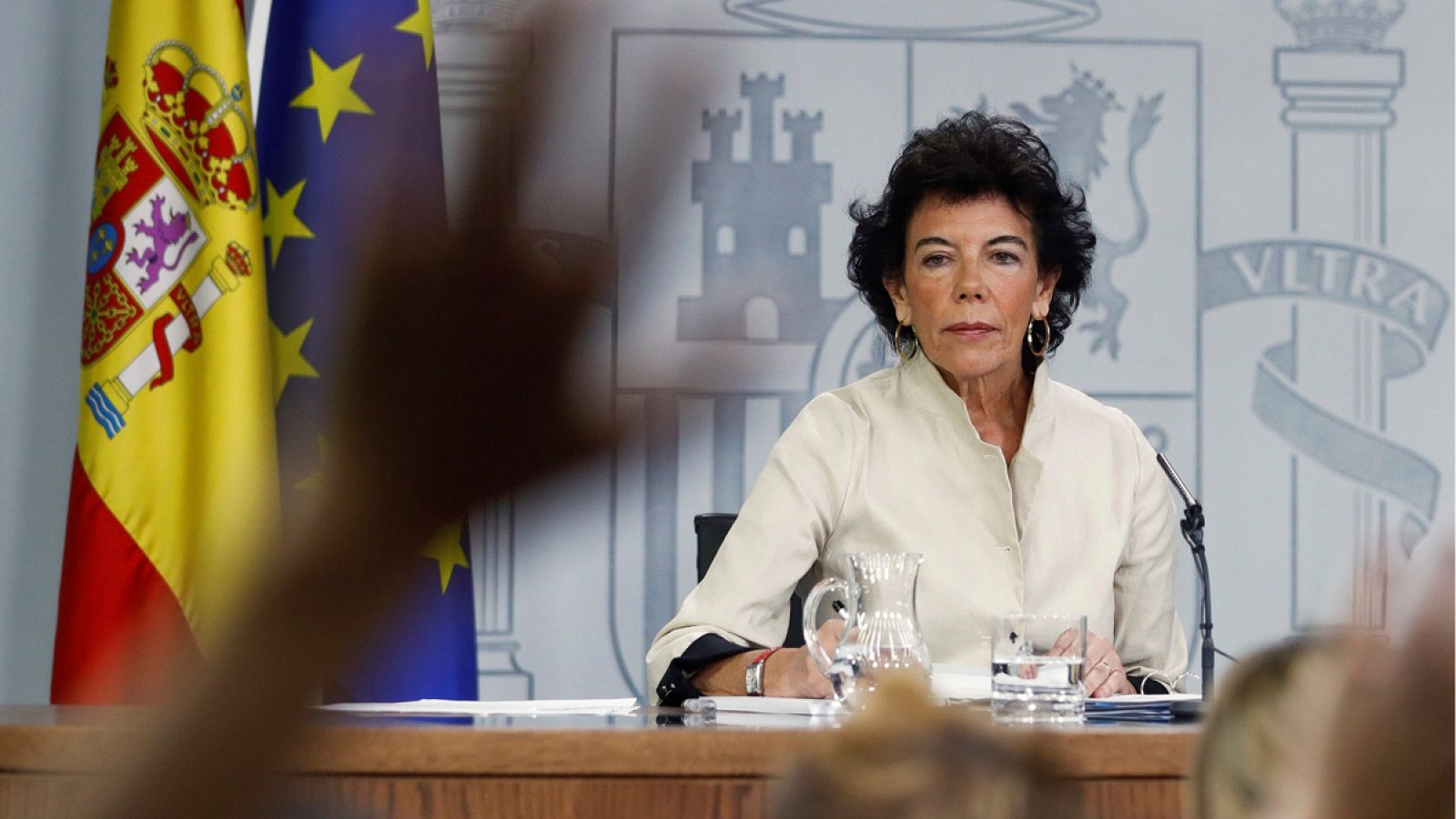 Isabel Celaá, durante una rueda de prensa tras el Consejo de Ministros de los viernes