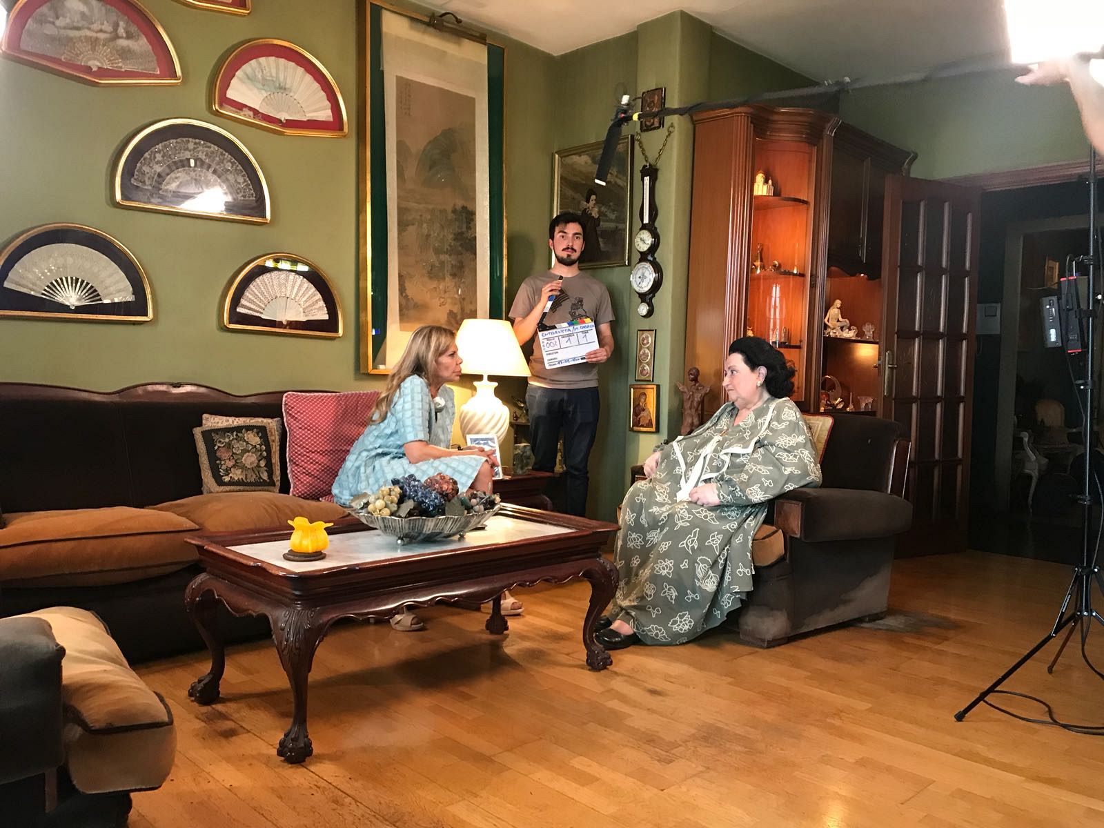 Imagen del rodaje con Monserrat Caballé