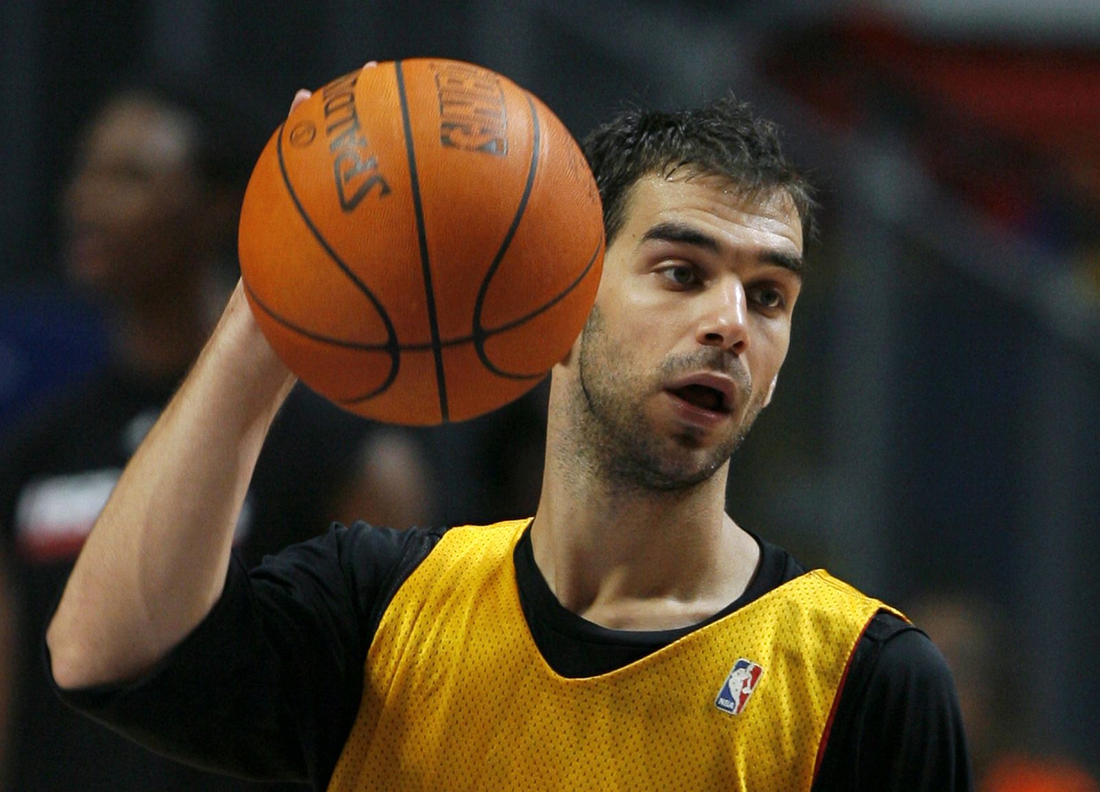 José Manuel Calderón, durante una sesión de entrenamiento