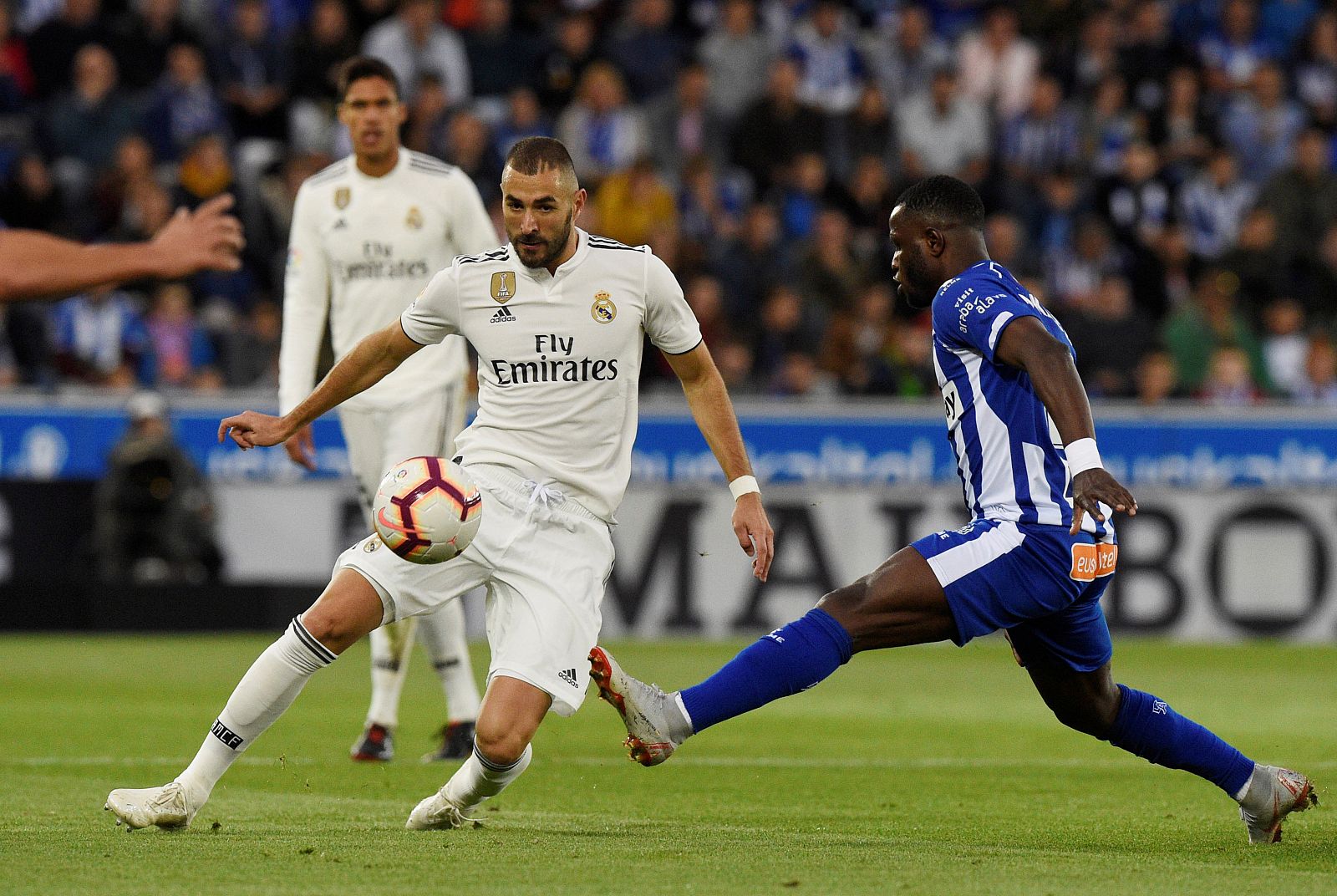 Imagen de Benzema en el pasado partido de Liga ante el Alavés.