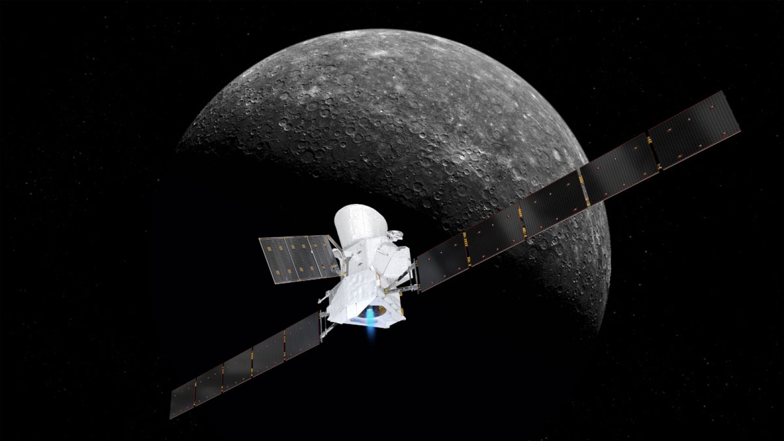 El viaje de BepiColombo hasta Mercurio durará 7,2 años.