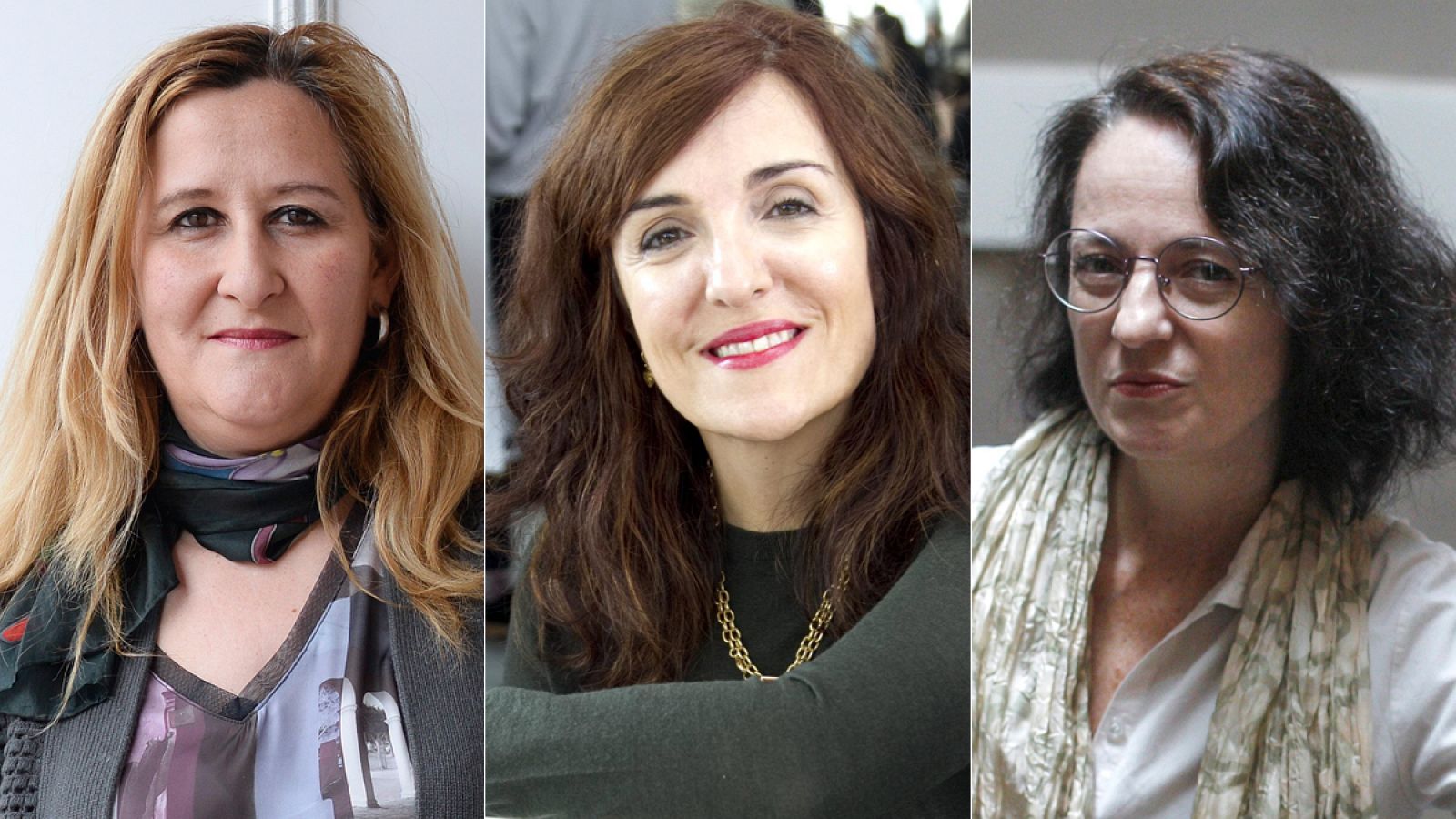 De izq a dcha las escritoras Luz Gabas, Elvira Lindo y Marta Sanz