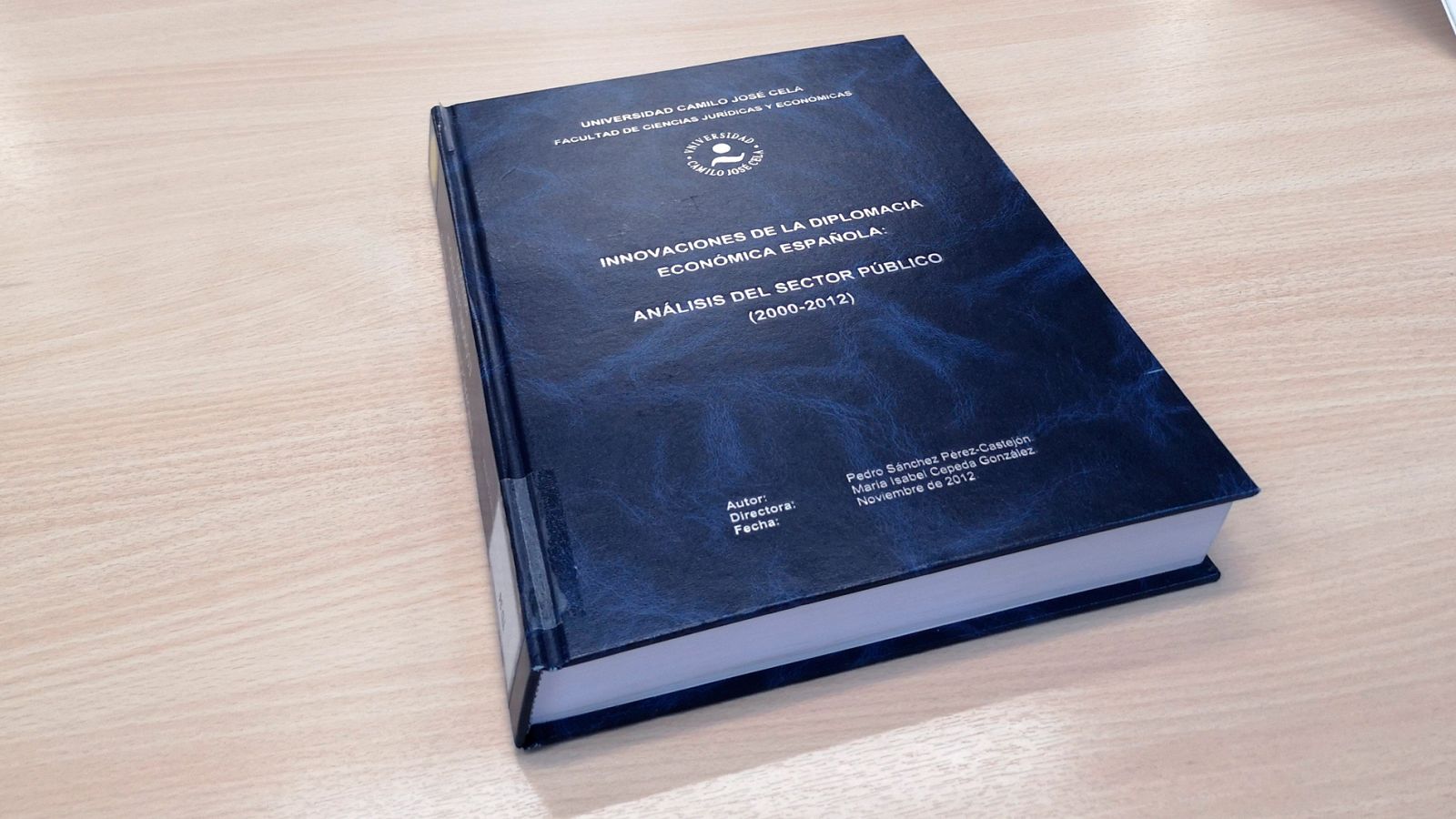 Portada de la tesis doctoral de Pedro Sánchez