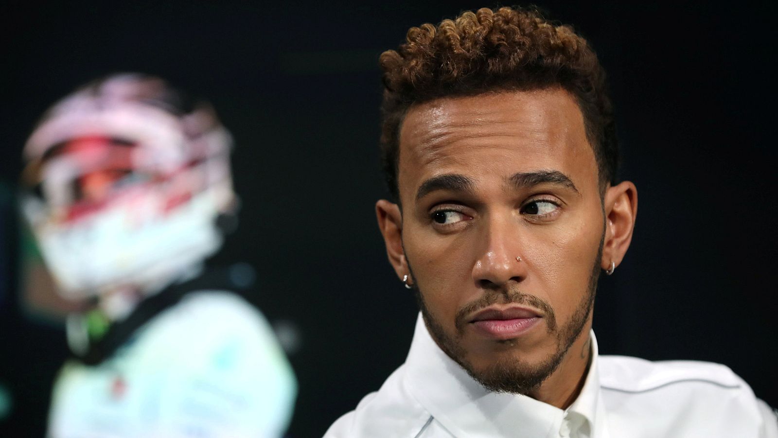 Mercedes' Lewis Hamilton speaks ahead of the United States Grand Prix in New York City