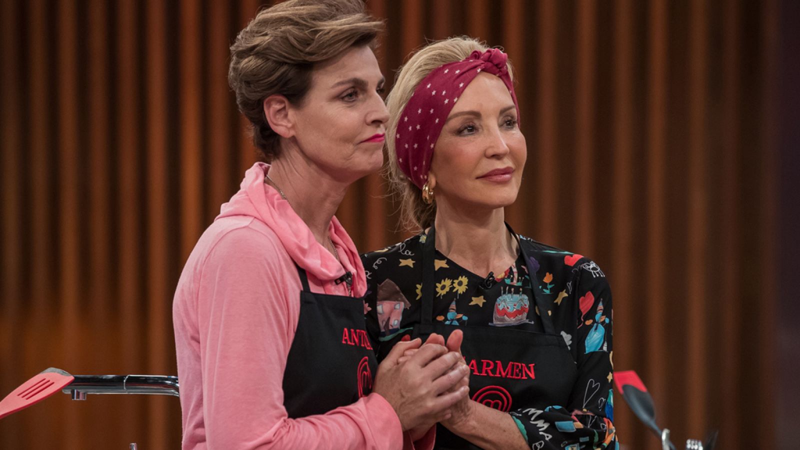 Carmen Lomana y Antonia Dell'Atte durante la prueba de eliminación