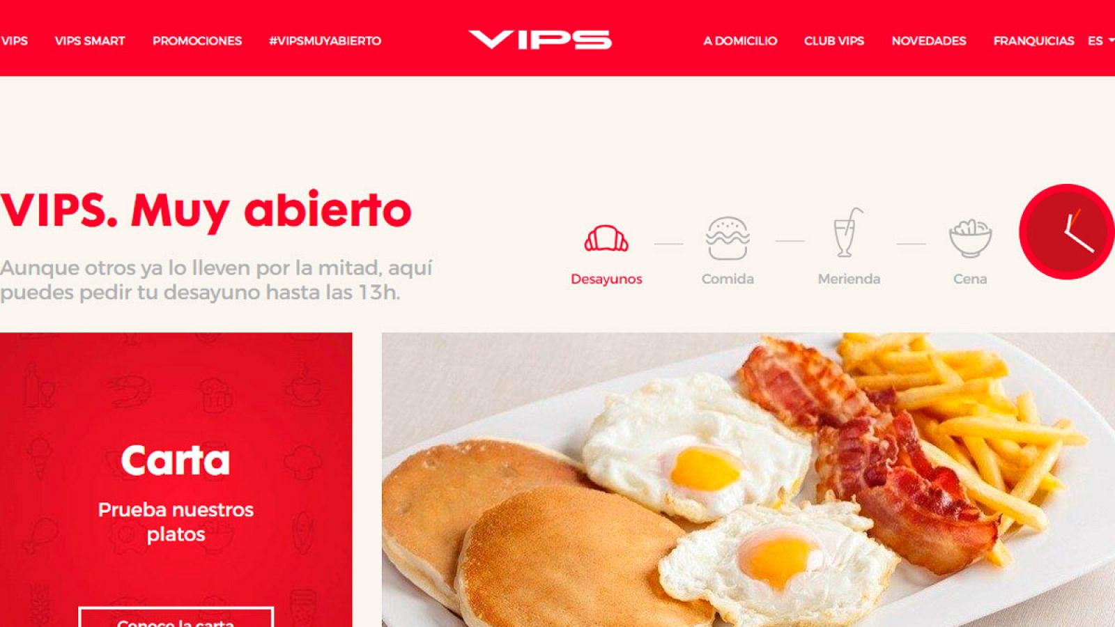 Captura de pantalla de la web de Grupo VIPS