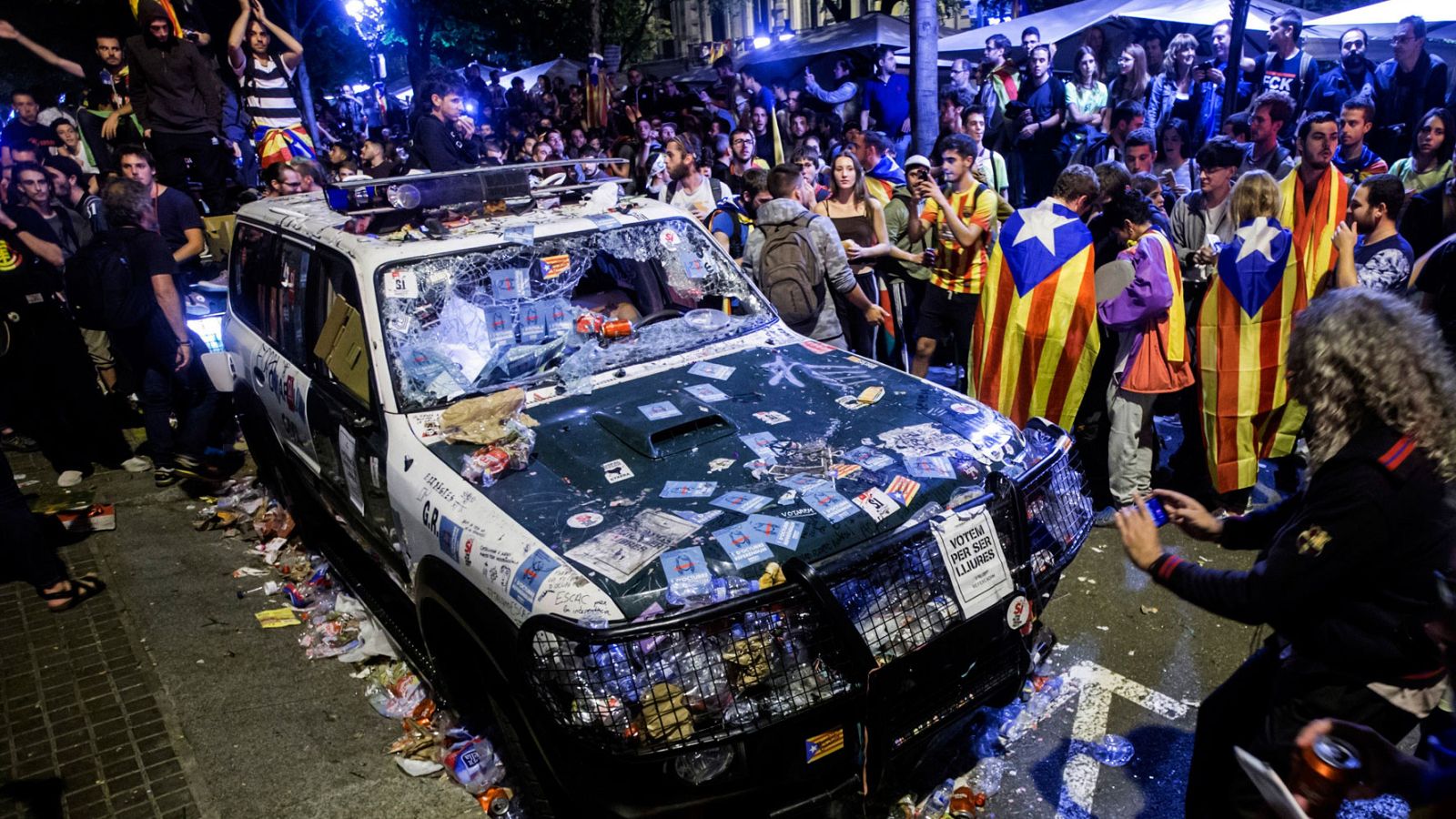 Imagen de la protesta frente a la Consellería de Economía el 20 de septiembre de 2017