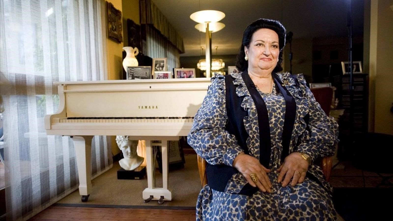 Montserrat Caballé durant un rodatge per Televisió Espanyola