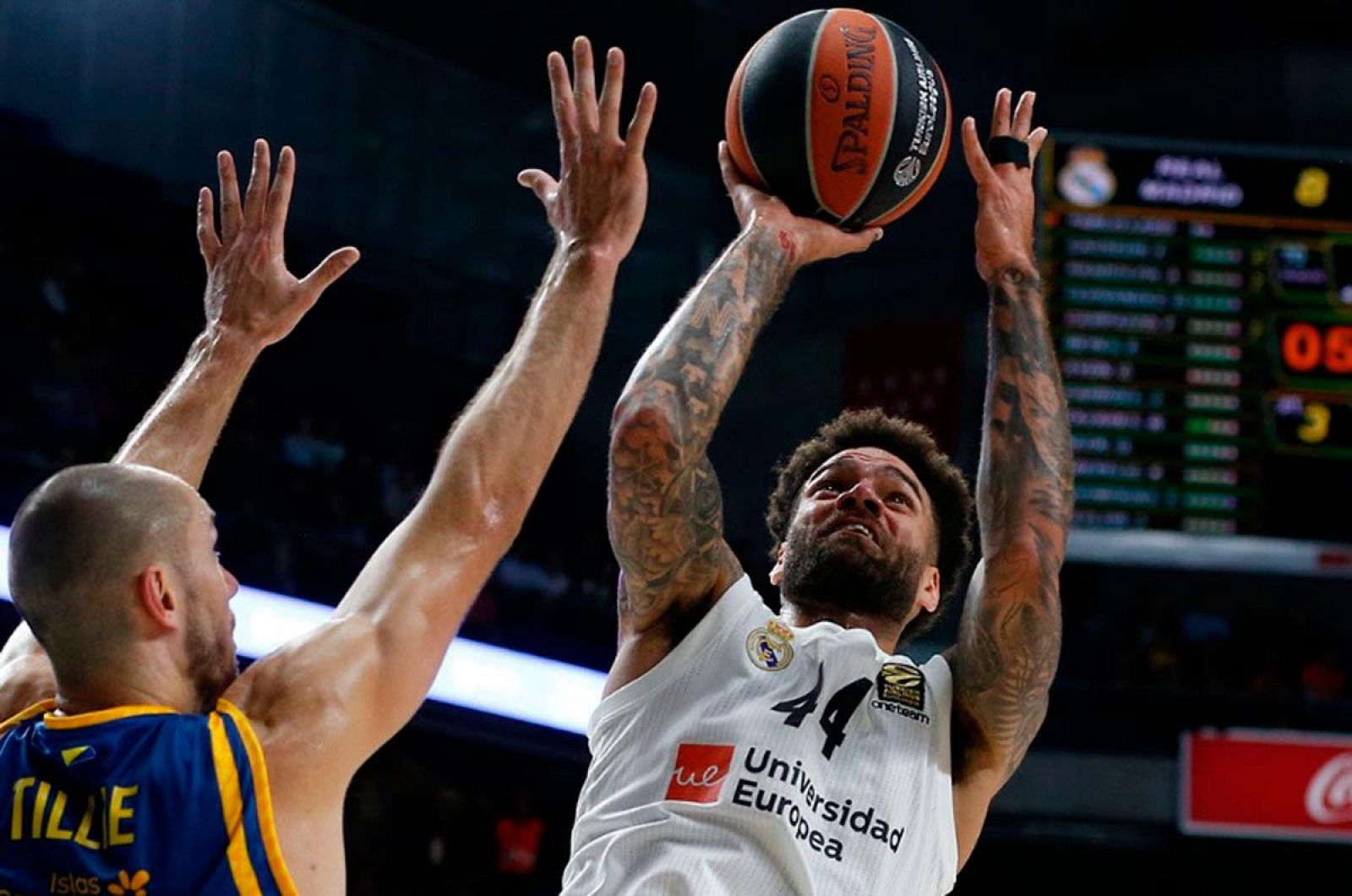 Imagen del partido entre el Real Madrid y el CB Gran Canaria.