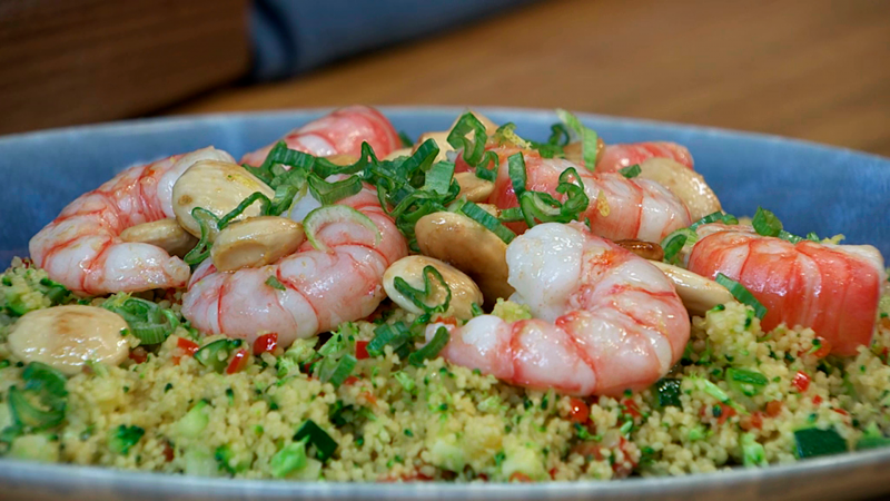 Cuscs de brcoli y gambas