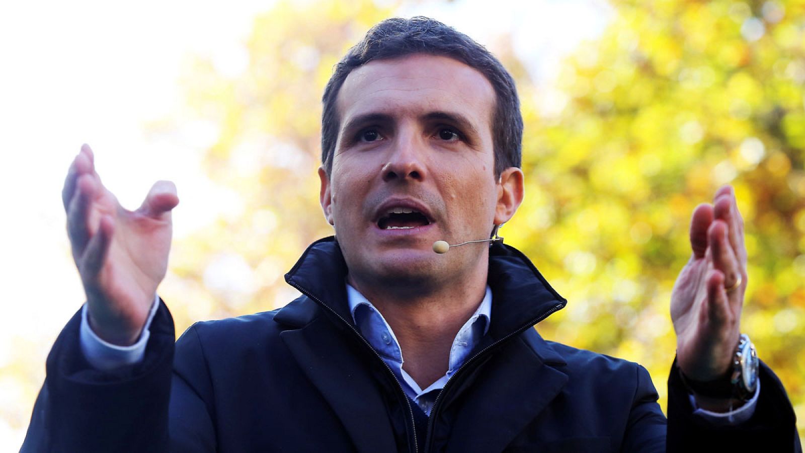 El presidente del Partido Popular, Pablo Casado, en Granada.