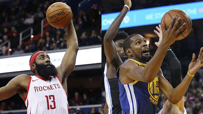 Harden y Durant se exhiben con 54 y 49 puntos y suerte dispar para sus equipos