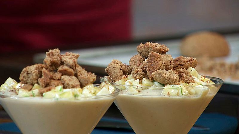 Crema de pltano y canela