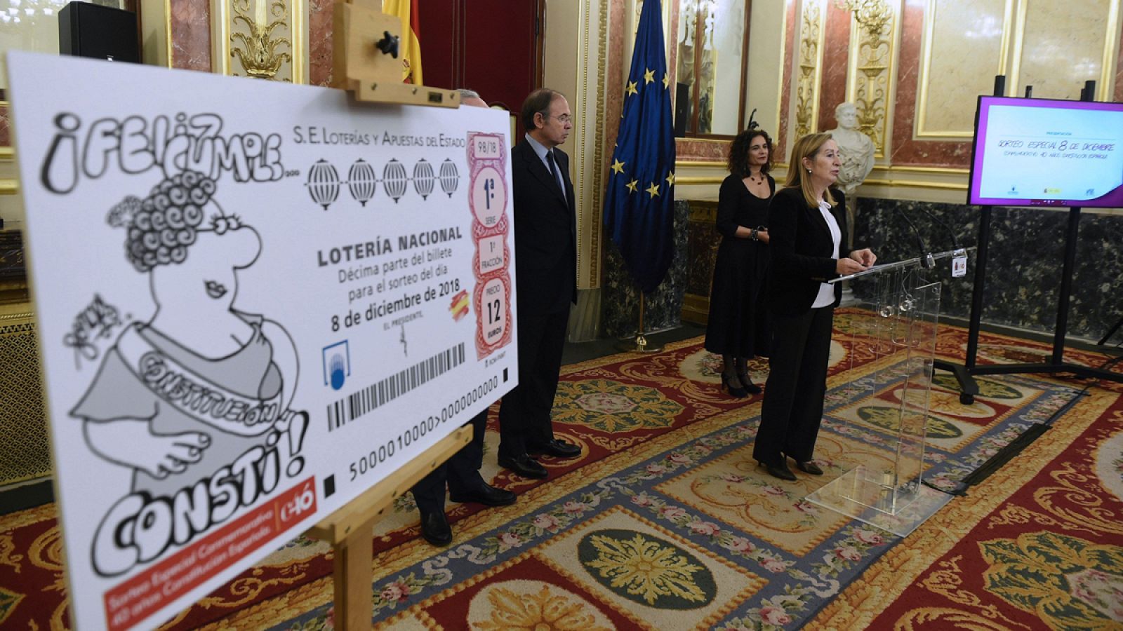 Presentación del sorteo especial de Lotería con un décimo de Forges