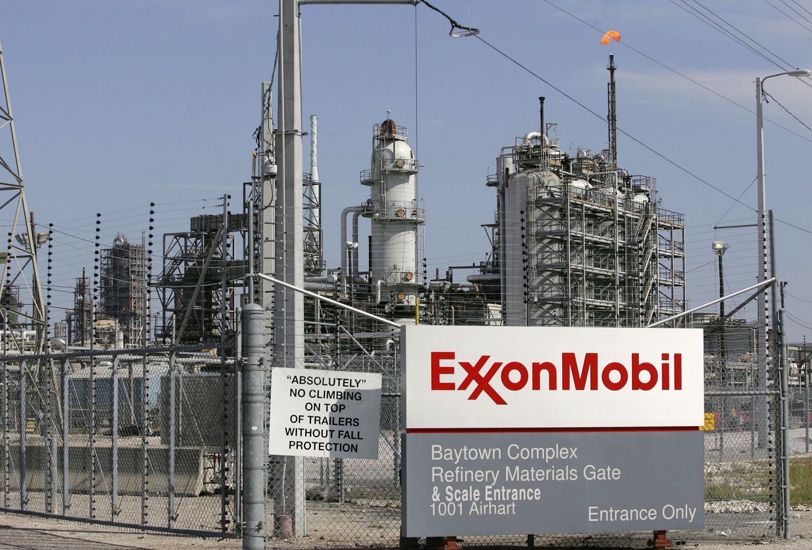 View of the Exxon Mobil refinery in Baytown, Texas