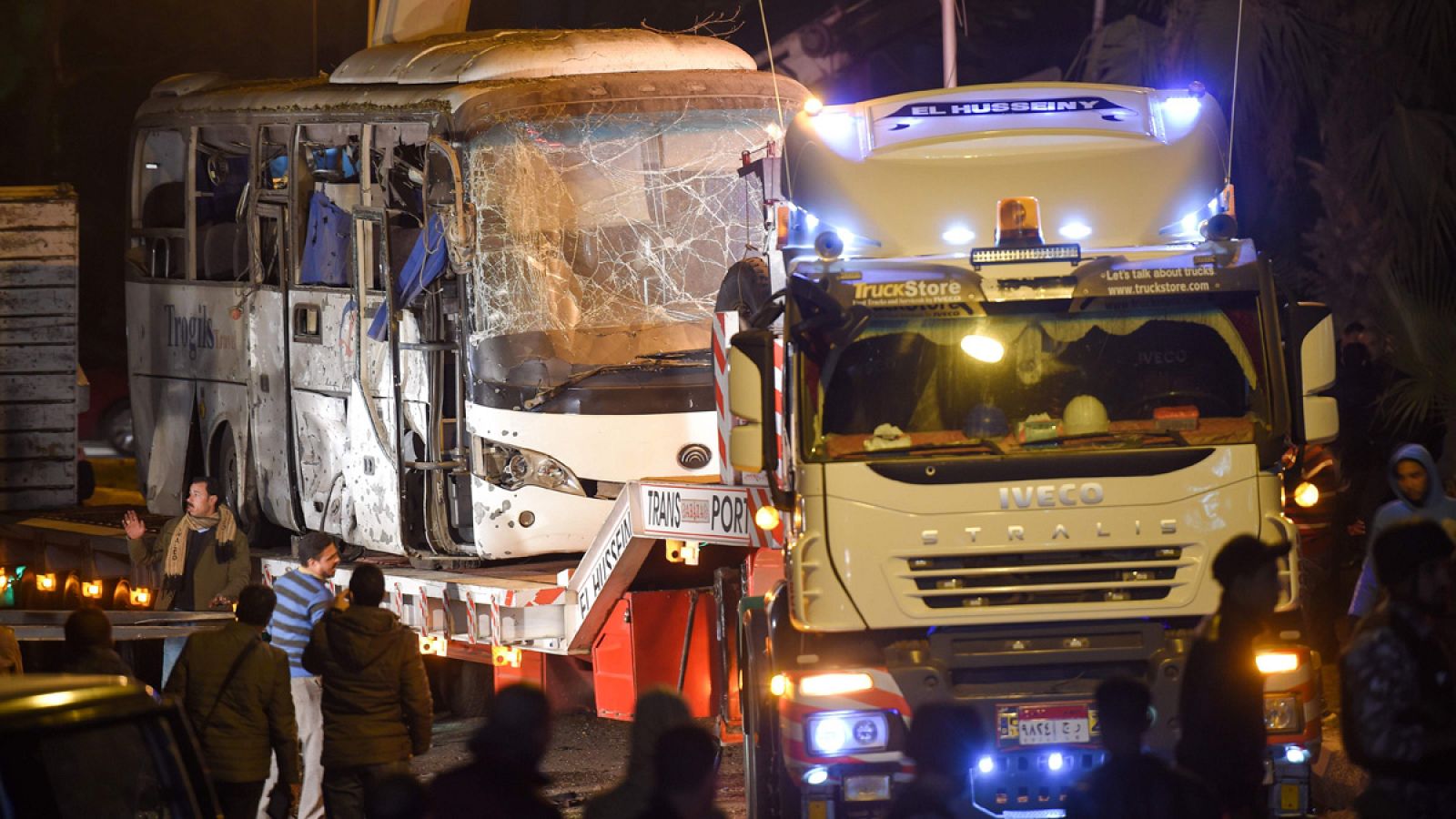 El autobús tras el atentado