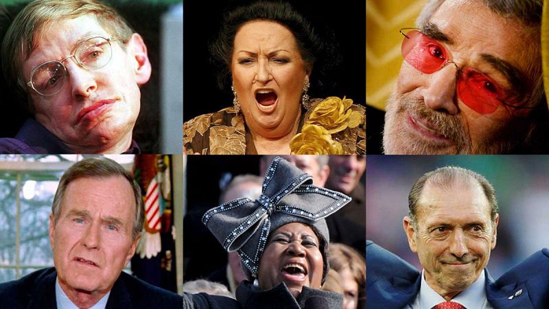 2018, el año en el que nos dejaron la cantante Aretha Franklin, el físico Stephen Hawking y la soprano Monserrat Caballé