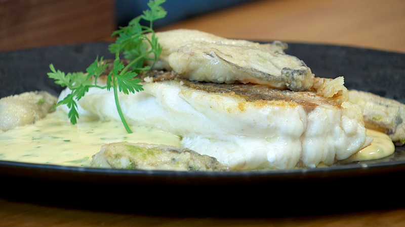 Merluza con salsa de limn