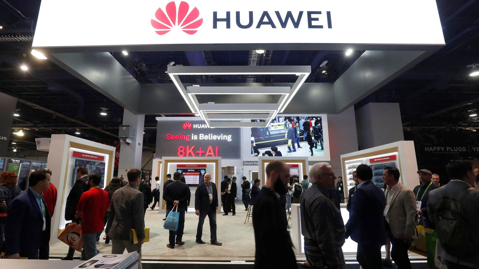 El stand de Huawei en un congreso de telefonía en Las Vegas