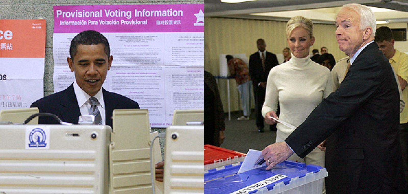 Obama y McCain votan en un día histórico para Estados Unidos