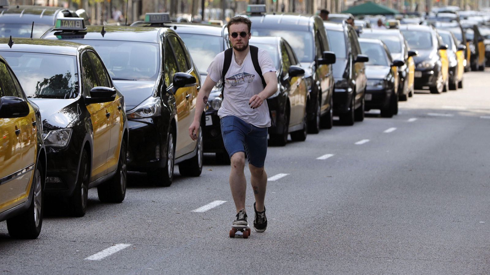 Protesta de taxis en Barcelona en una imagen de archivo