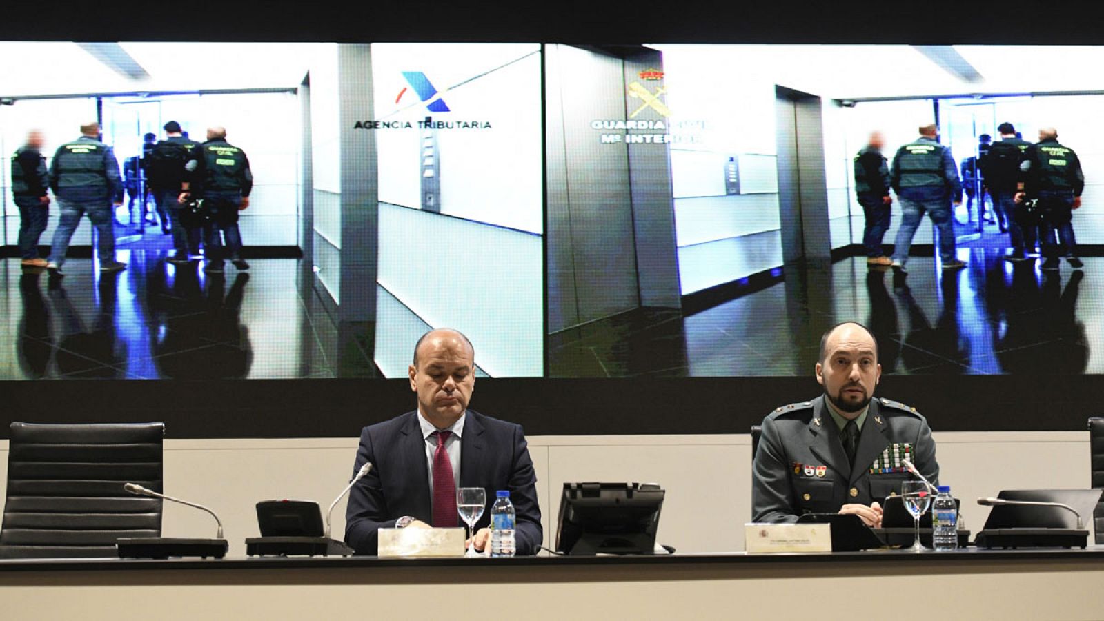 Imagen de los registros mostrada en la rueda de prensa de la UCO y la Agencia Tributaria